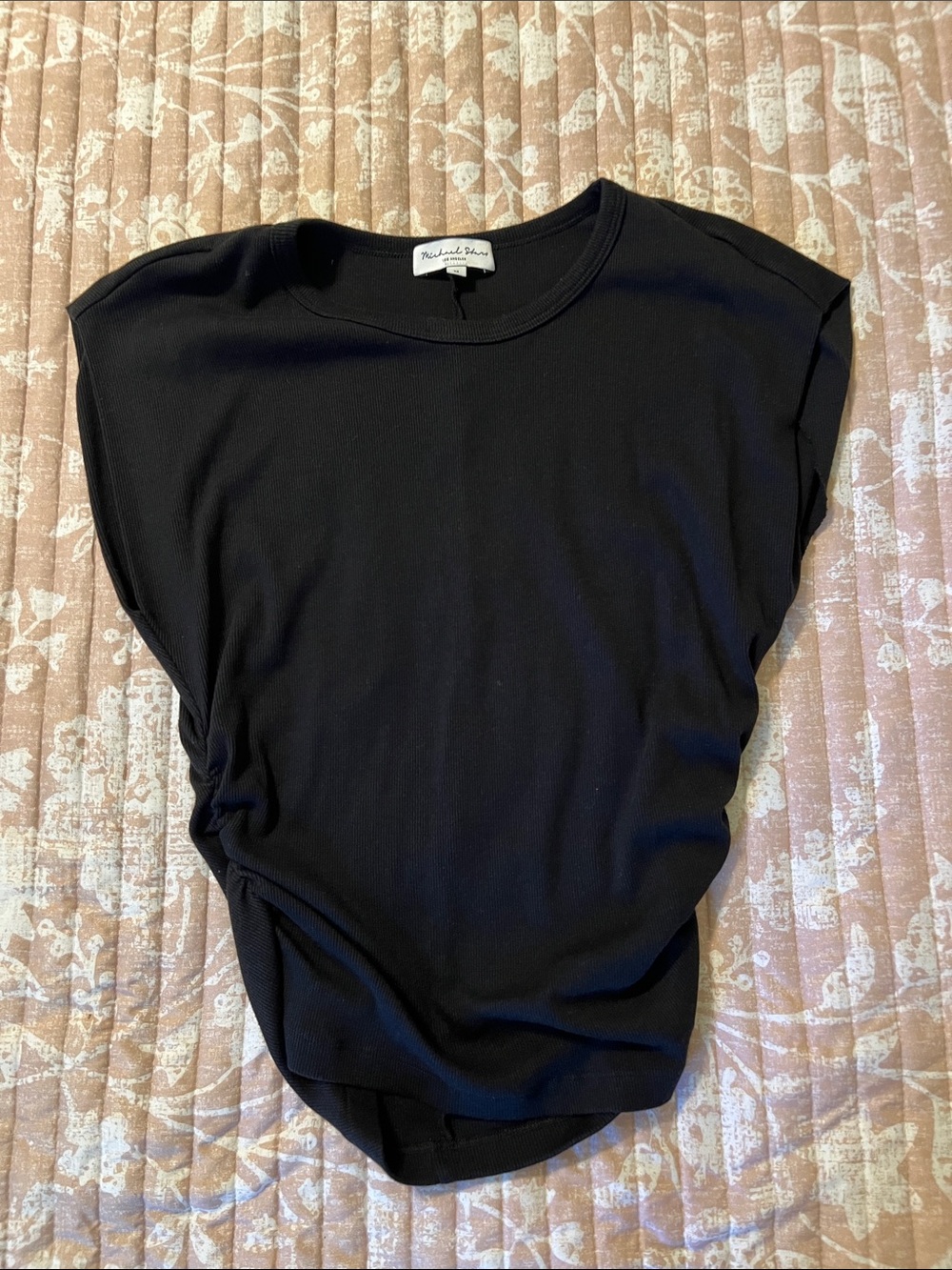 Michael Stars Black Cap Sleeve Ribbed Tee